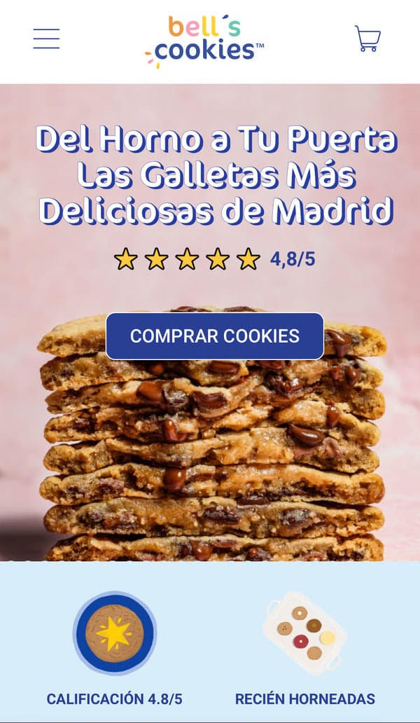 Bell’s Cookies Shopify storefront preview