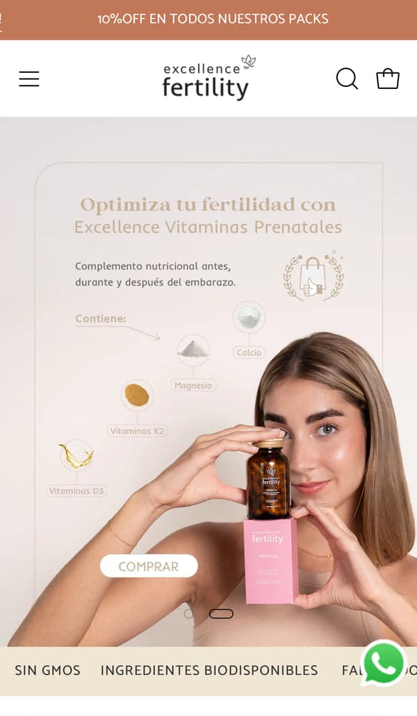 Excellence Fertility Shopify storefront preview