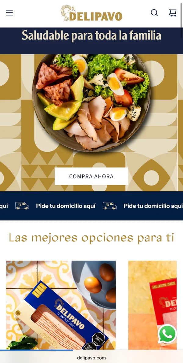 Delipavo Shopify storefront preview