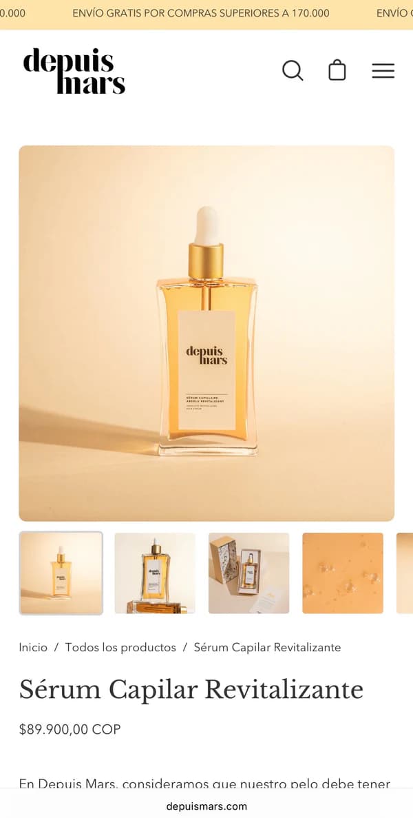 Depuis Mars Shopify storefront preview