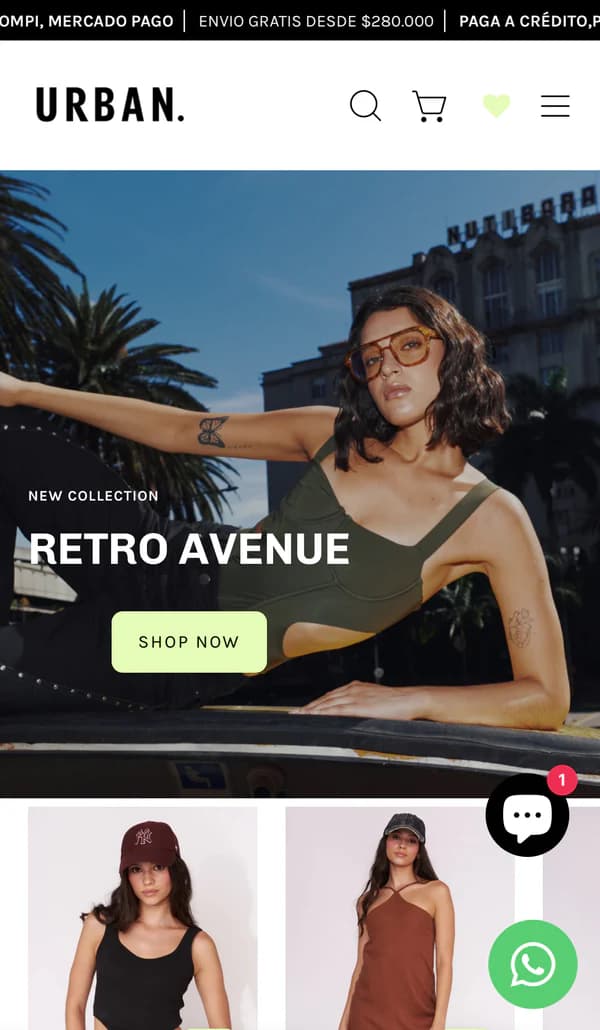 Urban Shopify storefront preview